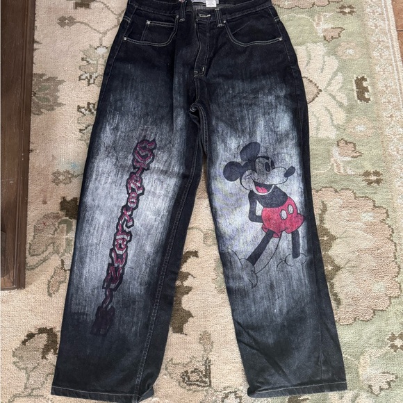 Anchor Blue vintage rare Mickey jeans baggy